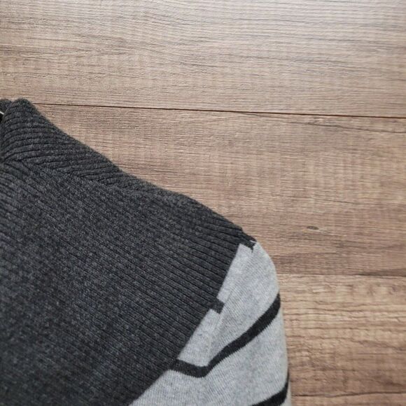 Pink Rose Sweater Mini Dress Black Tunic Gray Striped Cowl Neck Womens Large - Picture 6 of 11